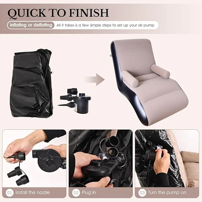 S Type Inflatable Sofa , Portable Lounge Chair - Infinitemartpk.store