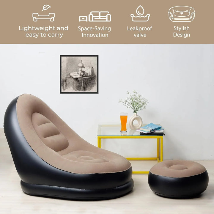 Inflatable Sofa with Footrest and Free Electric Inflator - Infinitemartpk.store