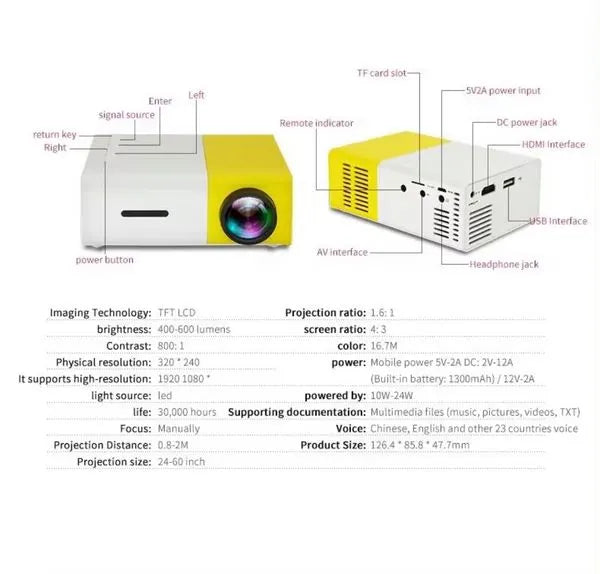 LED Portable Mini Projector - Infinitemartpk.store