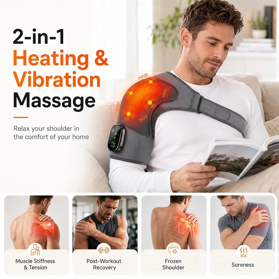 Electric Shoulder Massager & Heating Support Brace Belt - Infinitemartpk.store