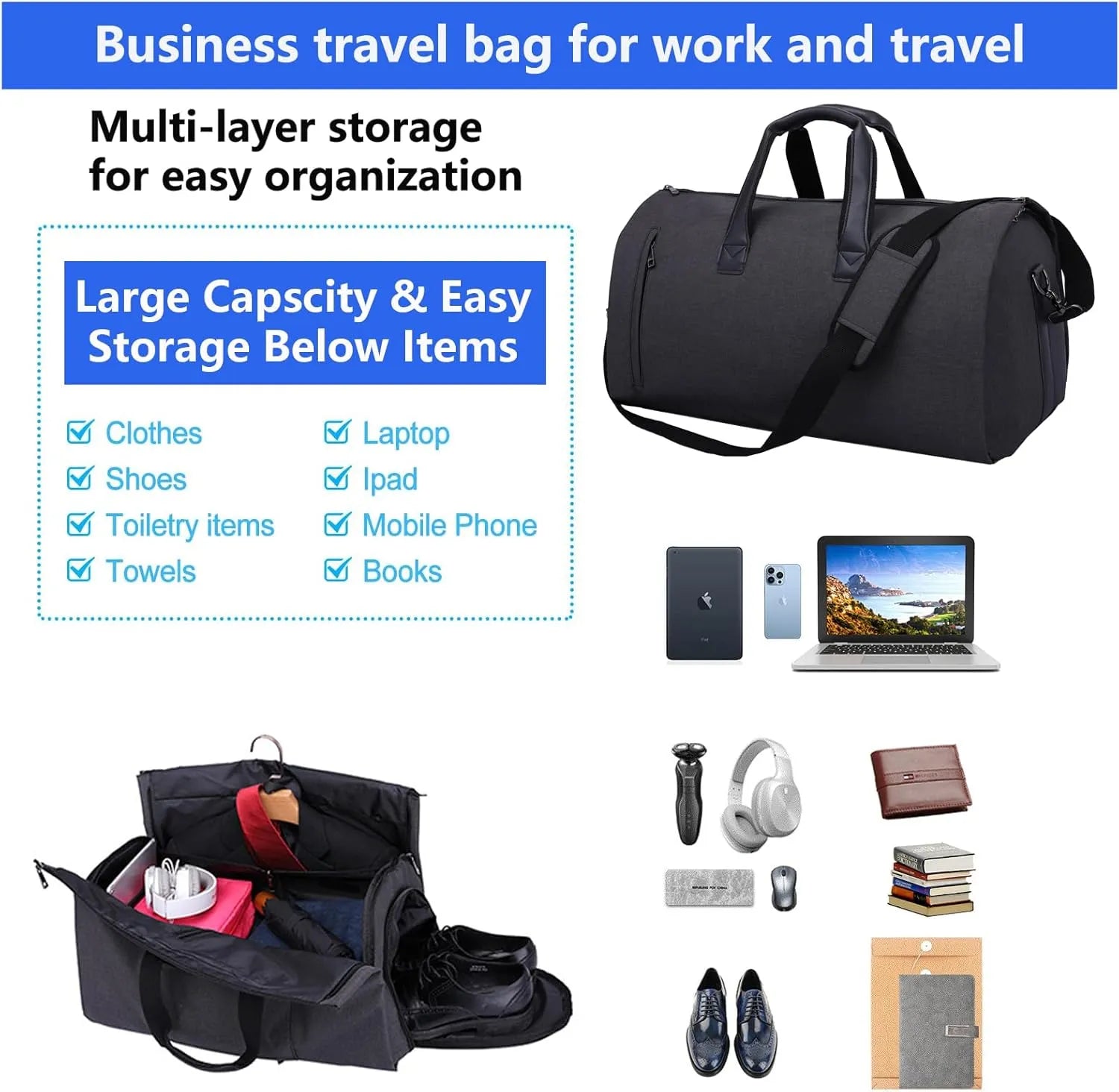 Convertible Duffle Garment Bag without Wheel - Infinitemartpk.store