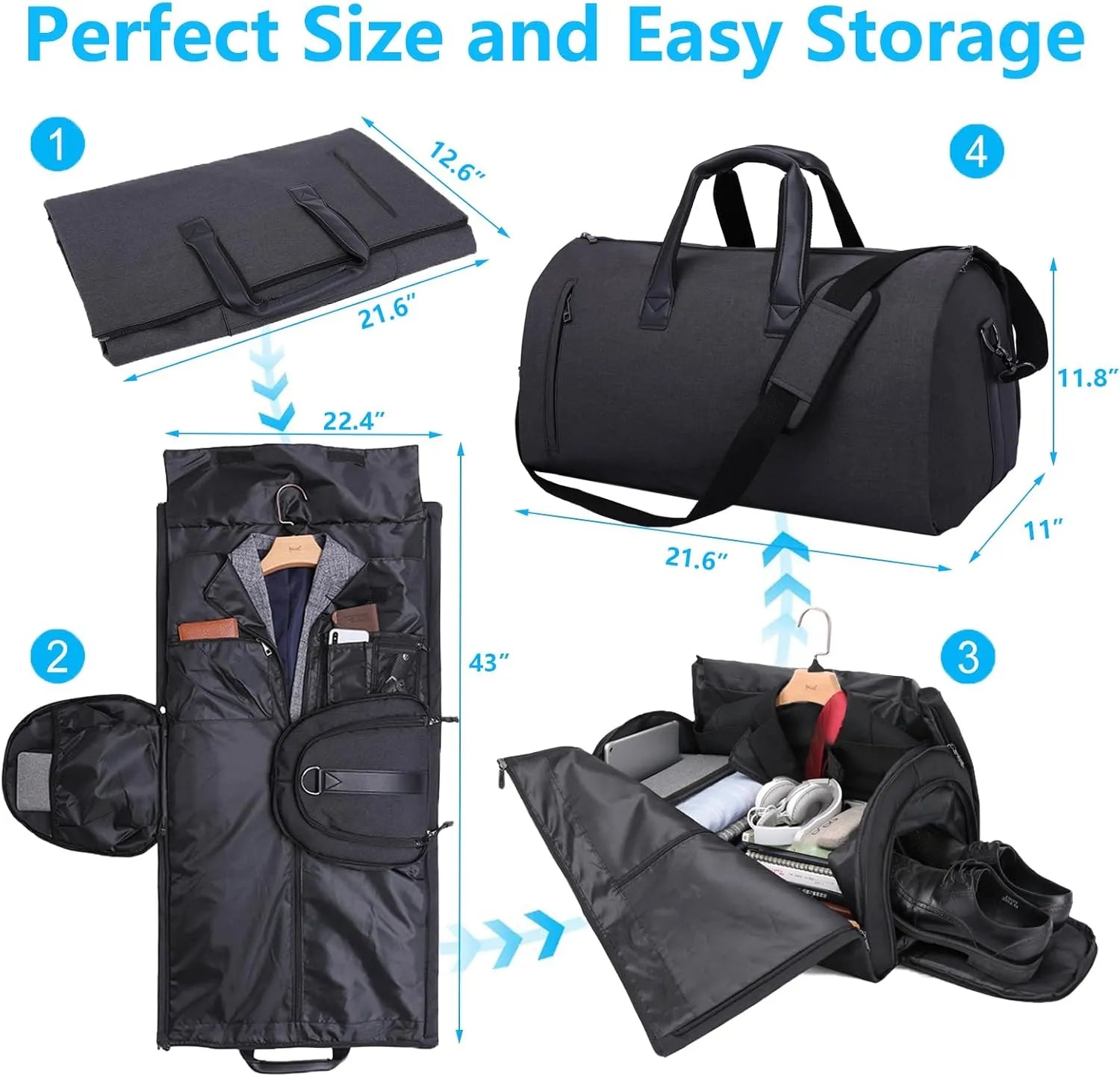 Convertible Duffle Garment Bag without Wheel - Infinitemartpk.store