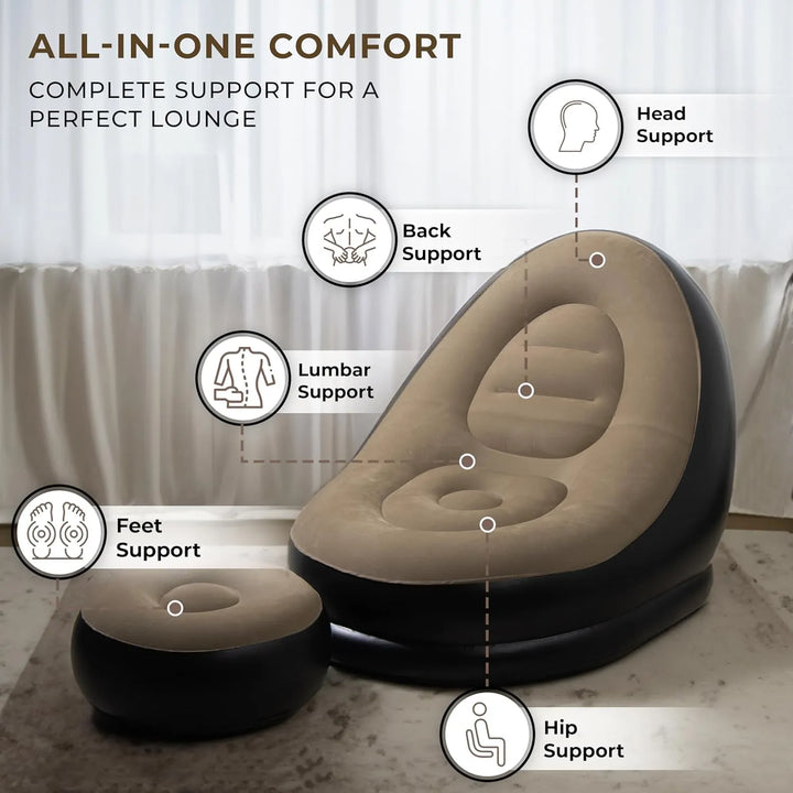 Inflatable Sofa with Footrest and Free Electric Inflator - Infinitemartpk.store