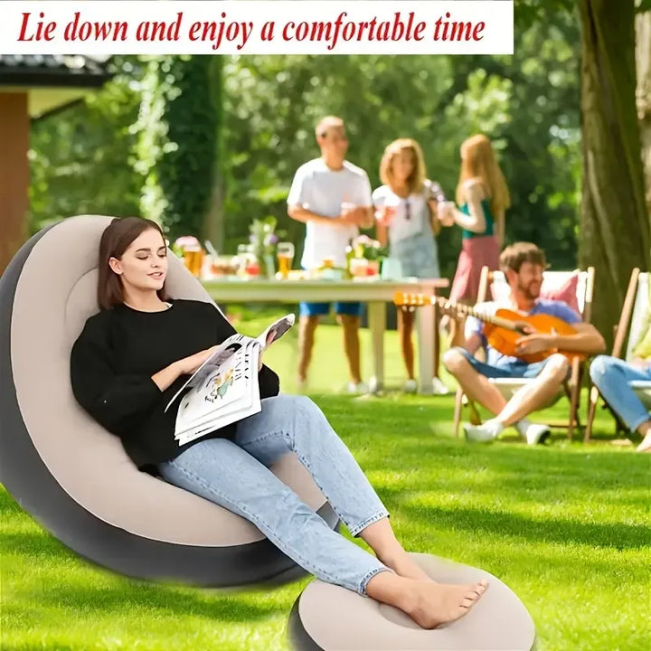 Inflatable Sofa with Footrest and Free Electric Inflator - Infinitemartpk.store