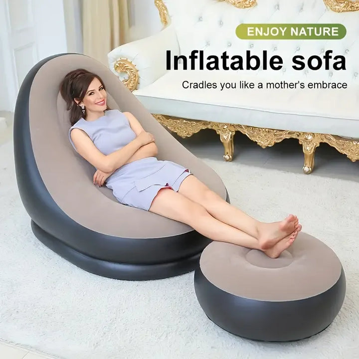 Inflatable Sofa with Footrest and Free Electric Inflator - Infinitemartpk.store