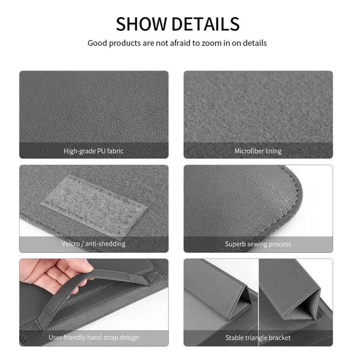 Laptop Sleeve Bag with Stand (Leather) - Infinitemartpk.store