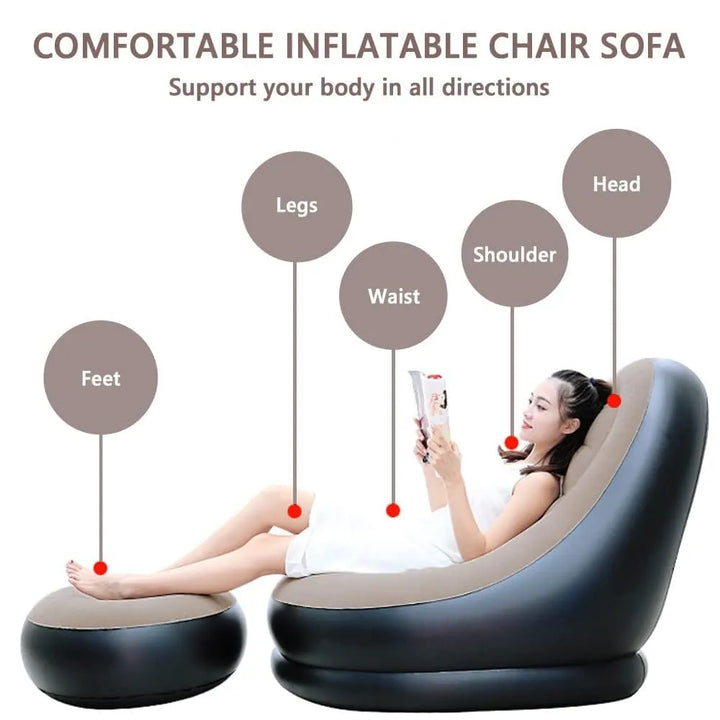 Inflatable Sofa with Footrest and Free Electric Inflator - Infinitemartpk.store