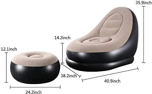 Inflatable Sofa with Footrest and Free Electric Inflator - Infinitemartpk.store