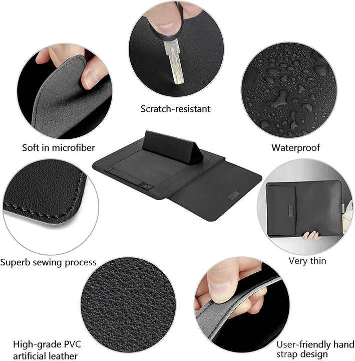 Laptop Sleeve Bag with Stand (Leather) - Infinitemartpk.store