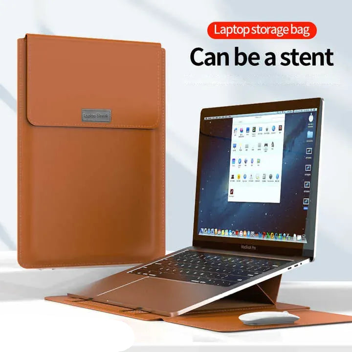 Laptop Sleeve Bag with Stand (Leather) - Infinitemartpk.store